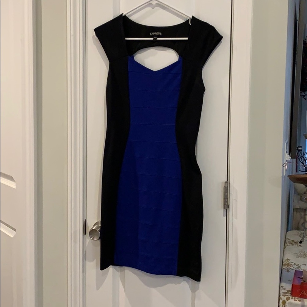 Express Black and blue mini dress